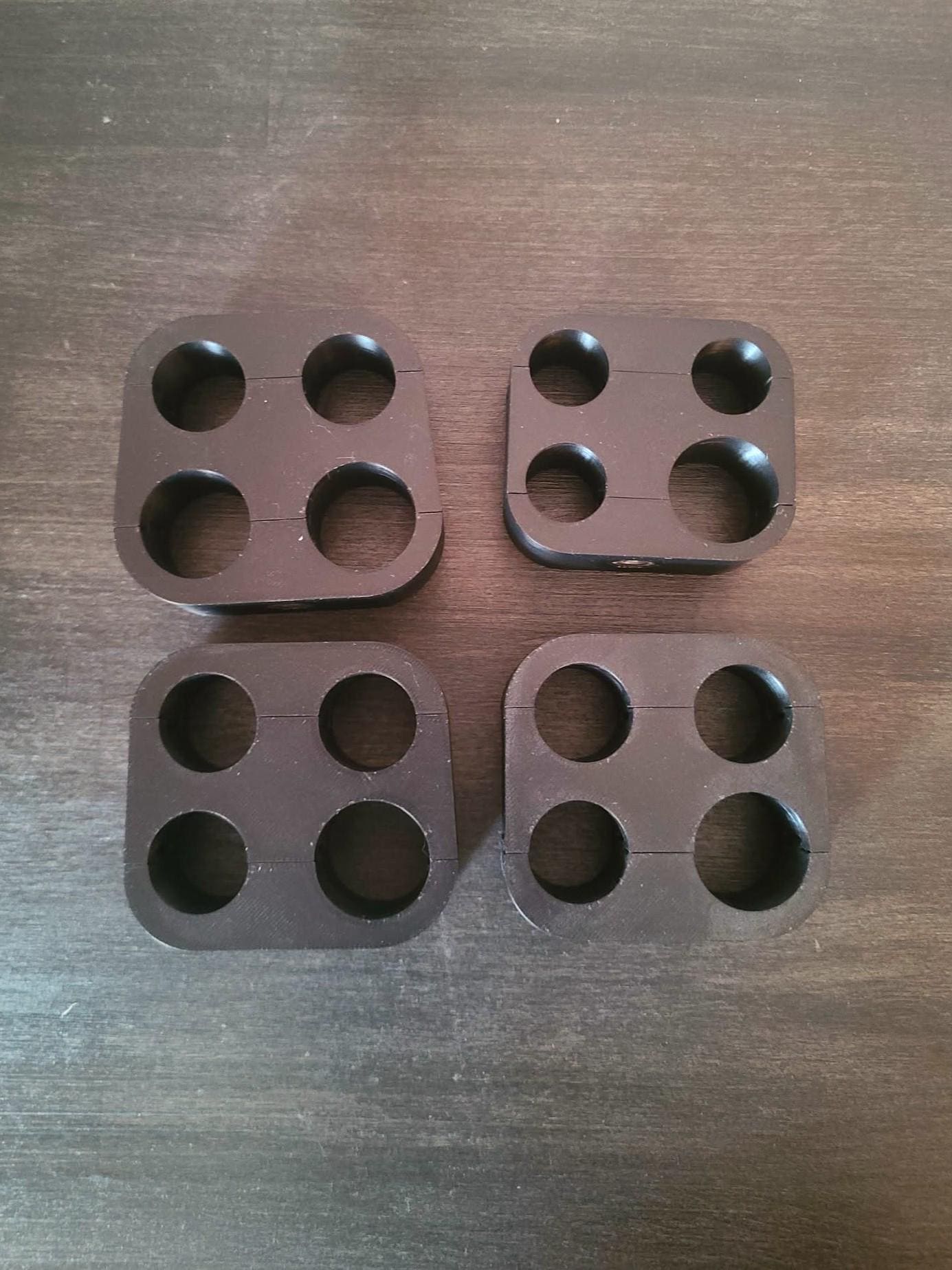 Quadruple AN Braided Hose Separator Clamps - 2 pack