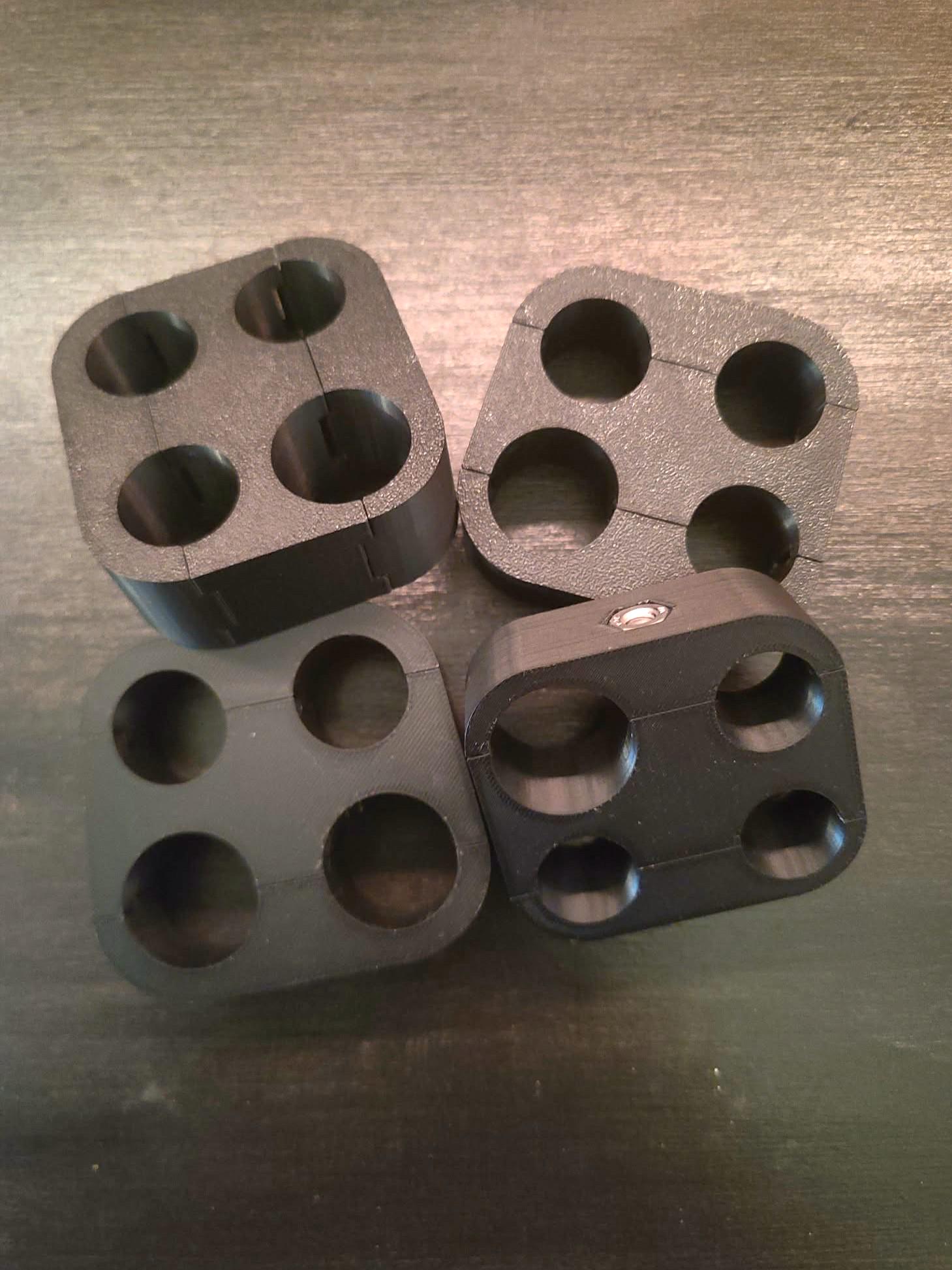 Quadruple AN Braided Hose Separator Clamps - 2 pack