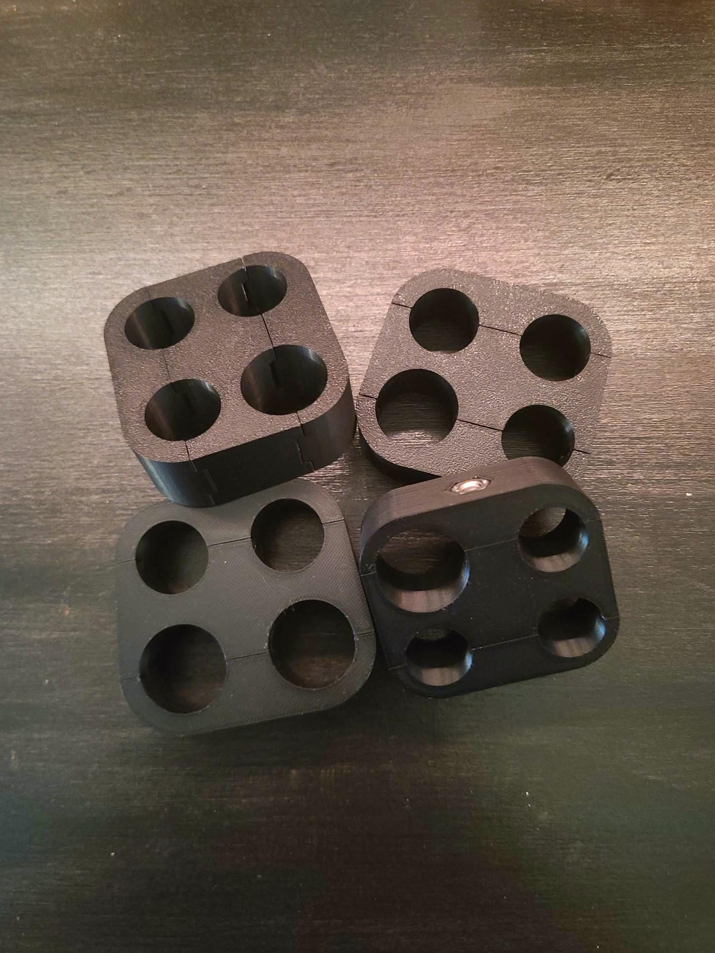 Quadruple AN Braided Hose Separator Clamps - 2 pack